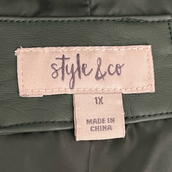 Style & Co Faux Moto Leather Jacket - Picture 9 of 15